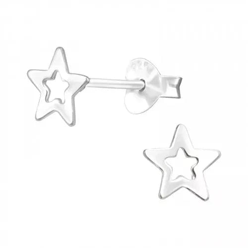 Silver Star Stud Earrings
