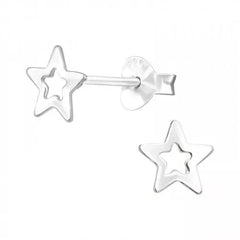 Silver Star Stud Earrings