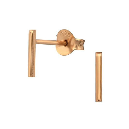 Silver Bar Stud Earrings