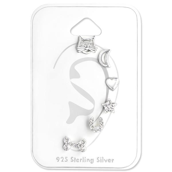 Mixed Silver Earrings Set for Kids