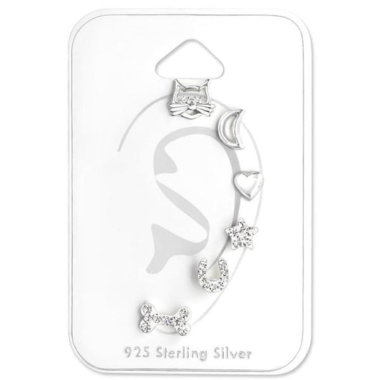 Mixed Silver Earrings Set for Kids