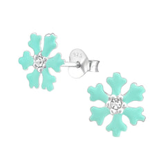 Kids Silver Snowflake Stud Earrings