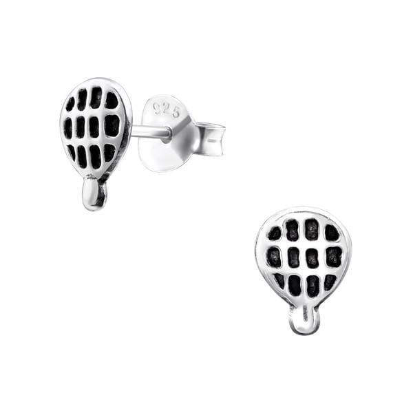 Silver Hot Air Balloon Stud Earrings