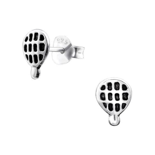 Silver Hot Air Balloon Stud Earrings