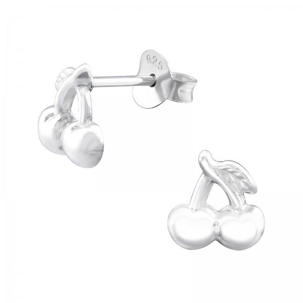 Kids Silver Cherry Stud Earrings