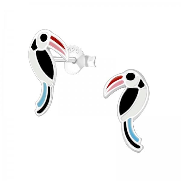 Kids Silver Bird Stud Earrings