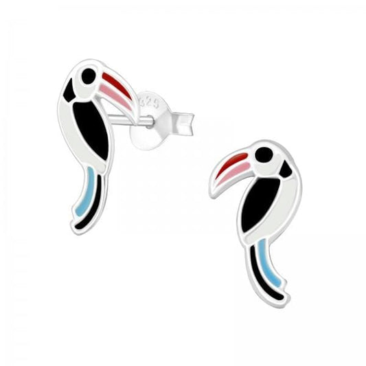 Kids Silver Bird Stud Earrings