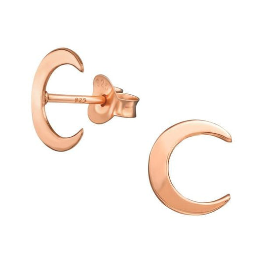 Silver Moon Stud Earrings