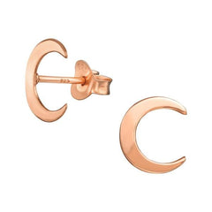 Silver Moon Stud Earrings