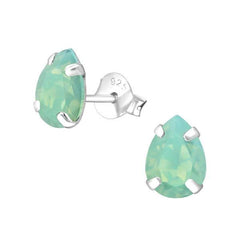 Silver Pear Stud Earrings