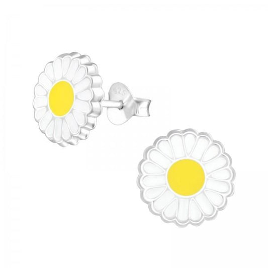 Kids Silver Flower Stud Earrings