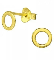 Silver Round Stud Earrings