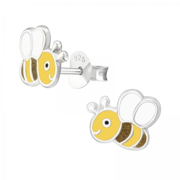 Kids Silver Bee Stud Earrings