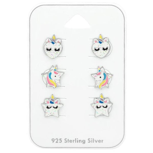Unicorn Ear Studs Set for Kids