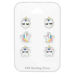 Unicorn Ear Studs Set for Kids