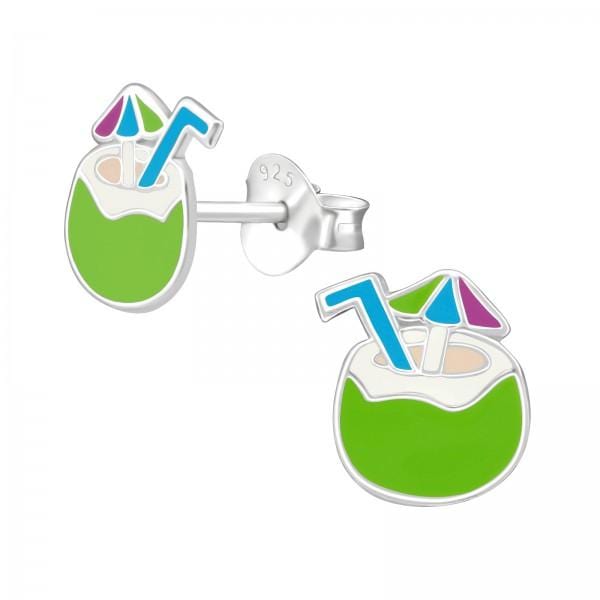 Kids Silver Coconut Water Earrings