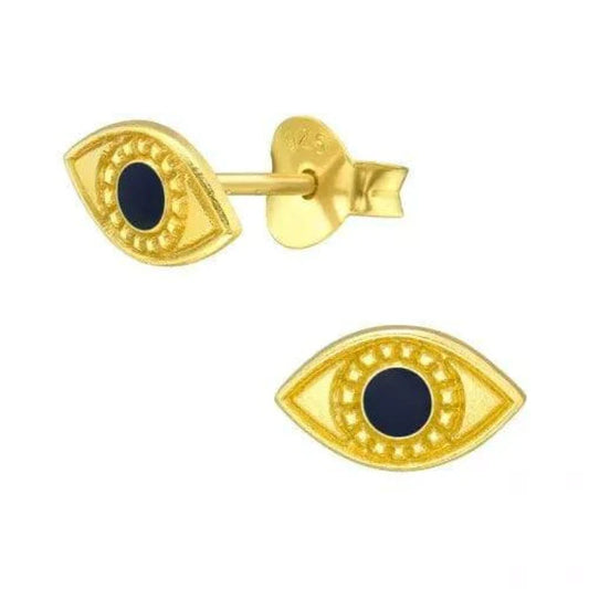 Kids Silver Evil Eye Stud Earrings
