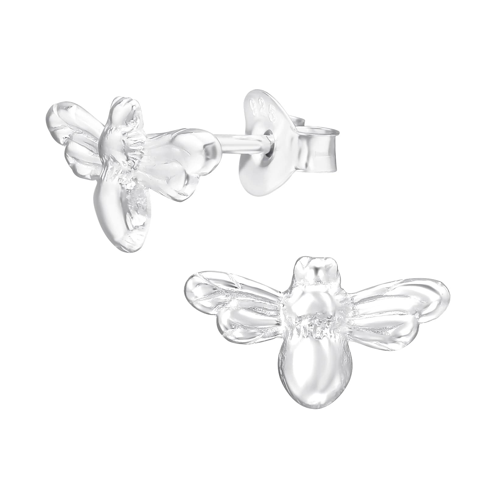 Silver Bee Stud Earrings