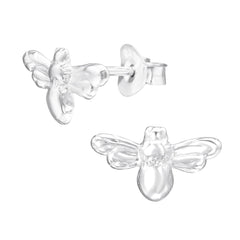 Silver Bee Stud Earrings