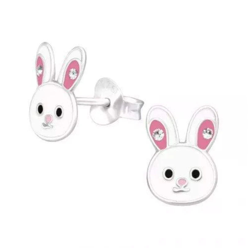 Kids Silver Rabbit Stud Earrings