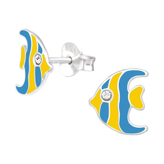 Kids Silver Fish Stud Earrings
