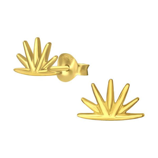 Silver Gold Plated Spike Ear Studs
