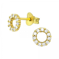 Gold Circle Stud Earrings