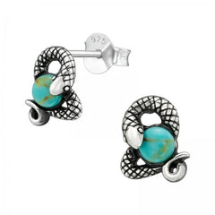 Silver Snake Stud Earnings