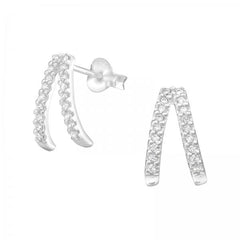 Silver Geometric Stud Earnings