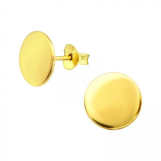 Silver Gold Round Stud Earrings