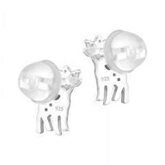 Kids Silver Deer Earrings