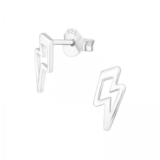 Sterling Silver Thunderbolt Earrings