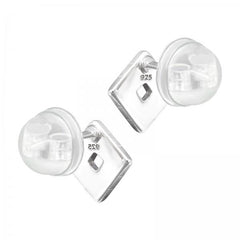 Kids Silver Crystal Geometric Stud Earrings