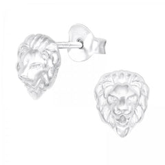 Silver Lion Stud Earrings