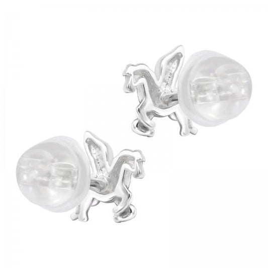 Kids Silver Pegasus Stud Earrings