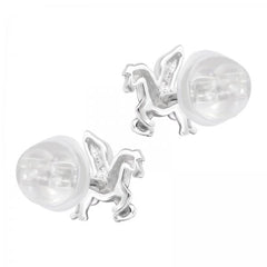 Kids Silver Pegasus Stud Earrings