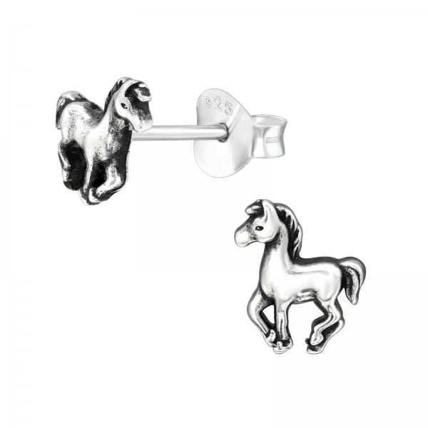 Silver Horse Stud Earrings