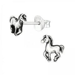 Silver Horse Stud Earrings