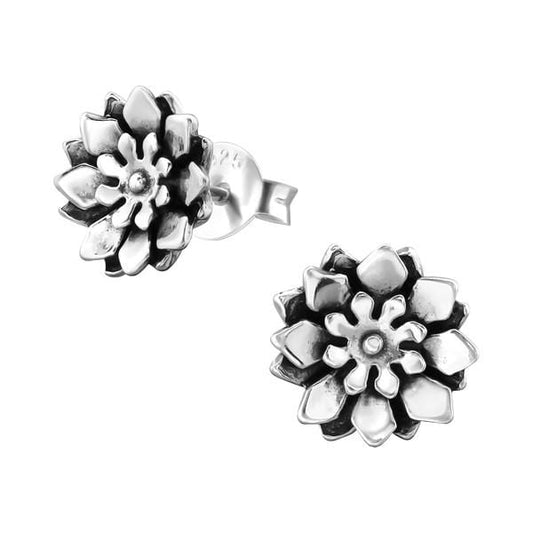 Silver Flower Stud Earrings