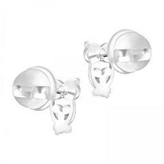 Kids Silver Owl Stud Earrings