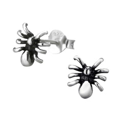 Silver Spider Ear Studs