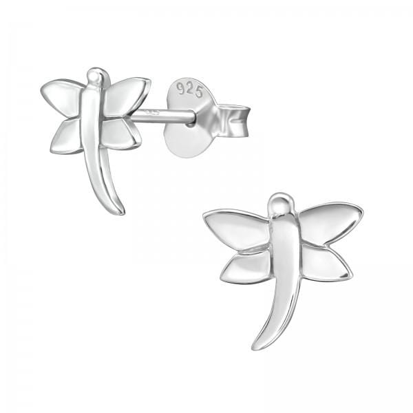 Silver Dragonfly Stud Earrings