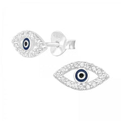 Silver Eye Stud Earrings