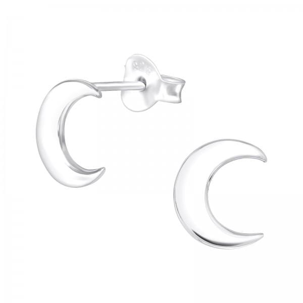 Silver Crescent Moon Earrings