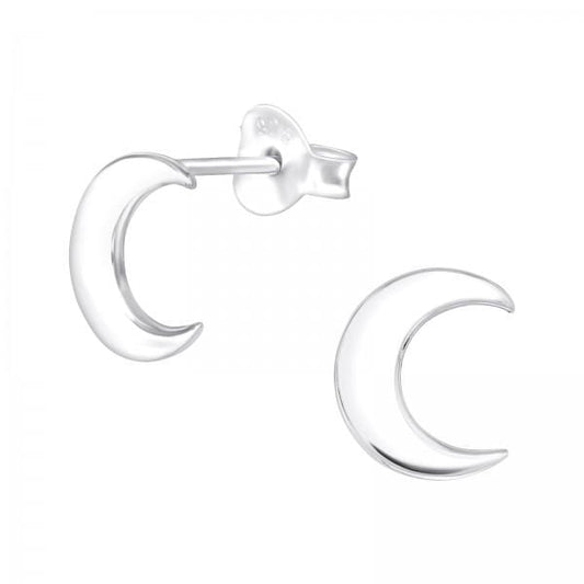 Silver Crescent Moon Earrings