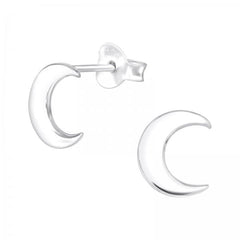 Silver Crescent Moon Earrings