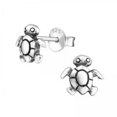 Silver Turtle Stud Earrings