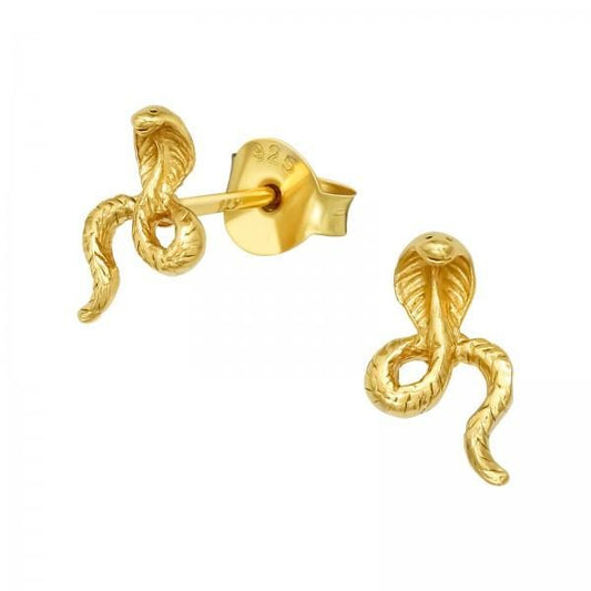 Gold Cobra Stud Earrings