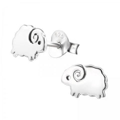 Kids Silver Sheep Stud Earrings
