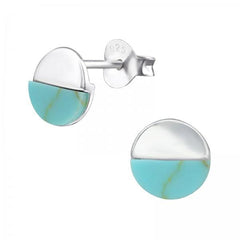 Silver Round Stud Earrings